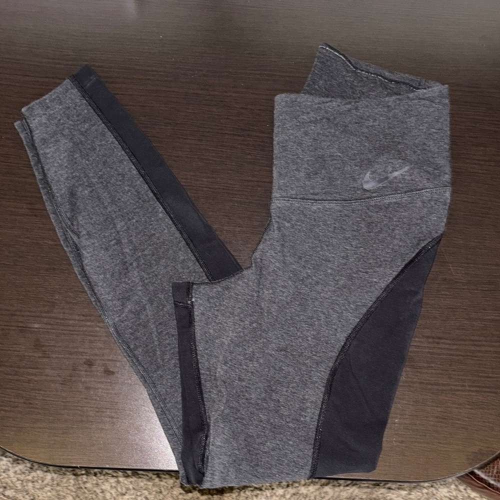 Nike Gray and Black Athletic Leggings